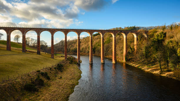 istock River Tweed flows under former Leaderfoot Railway Viaduct 2200621720