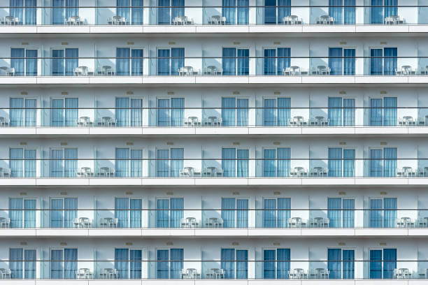 benidorm spain  february - 13 -2025  white hotel facade of the hotel poseidon beach hotel located by the city of benidorm in spain and next to the beach poniente