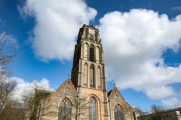 St. Lawrence Church (Laurenskerk )in downtown Rotterdam, Netherlands.