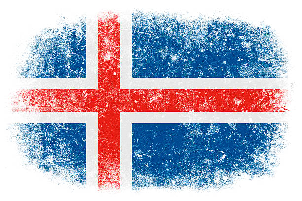 Flag of Iceland on white background.