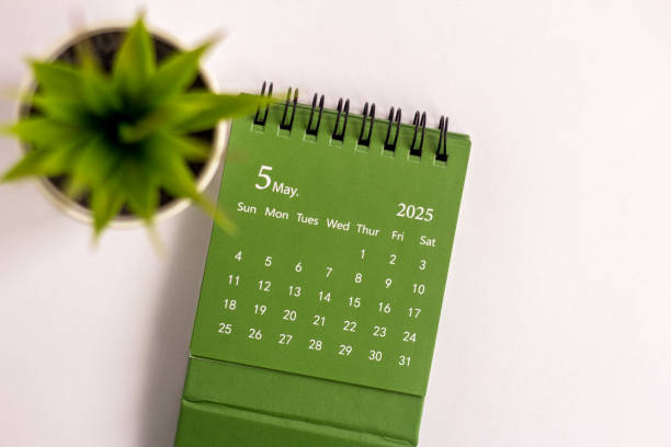 istock Hello May. May 2025 planning calendar on white background. 2200633146