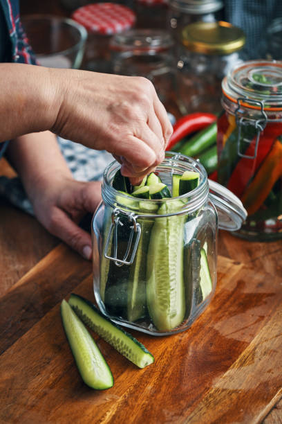 istock Fermented Foods - Preparing Fermented Cucumbers with Spices 2200634991