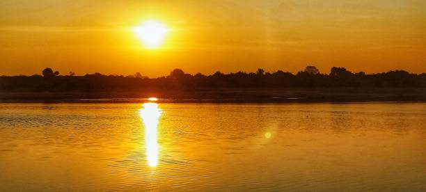 Sunset in Chobe national Park in Botswana