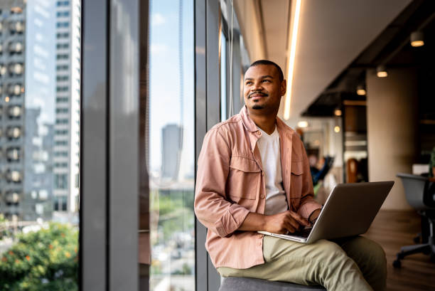 Businessman contemplating on the office