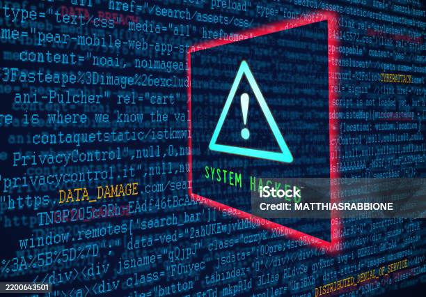 Computer System Hacked Attack Warning Stock Illustration - Download ...