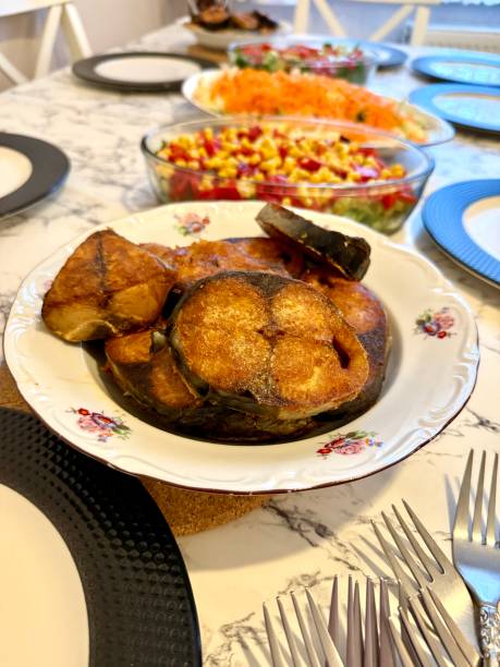 istock Delicious traditional Turkish fish dish bonito palamut at dinner table 2200647933