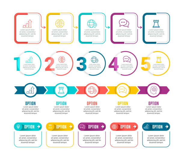 набор инфографических элементов - инфографика stock illustrations