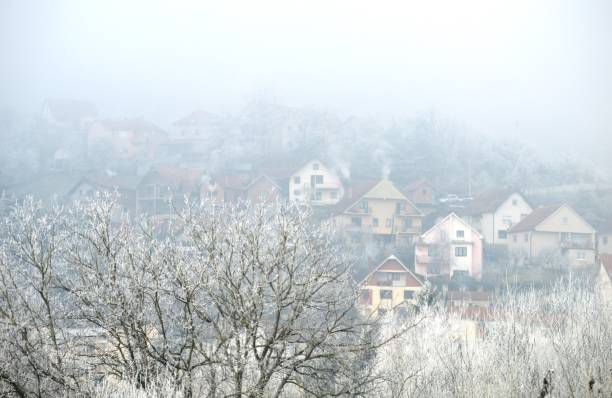 istock village landscape on a winter morning 2200655885