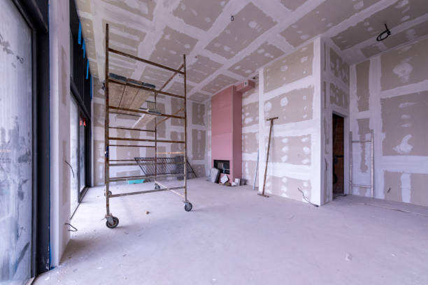 istock Room is under renovation or under construction. Scaffolding in the office under construction. 2200657812