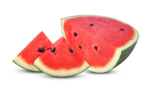 istock Slices of watermelon isolated on white 2200660856