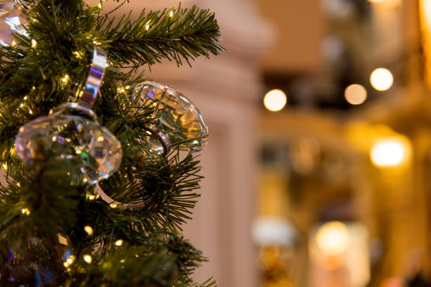 istock Festive Christmas tree adorned with sparkling ornaments and lights 2200662824