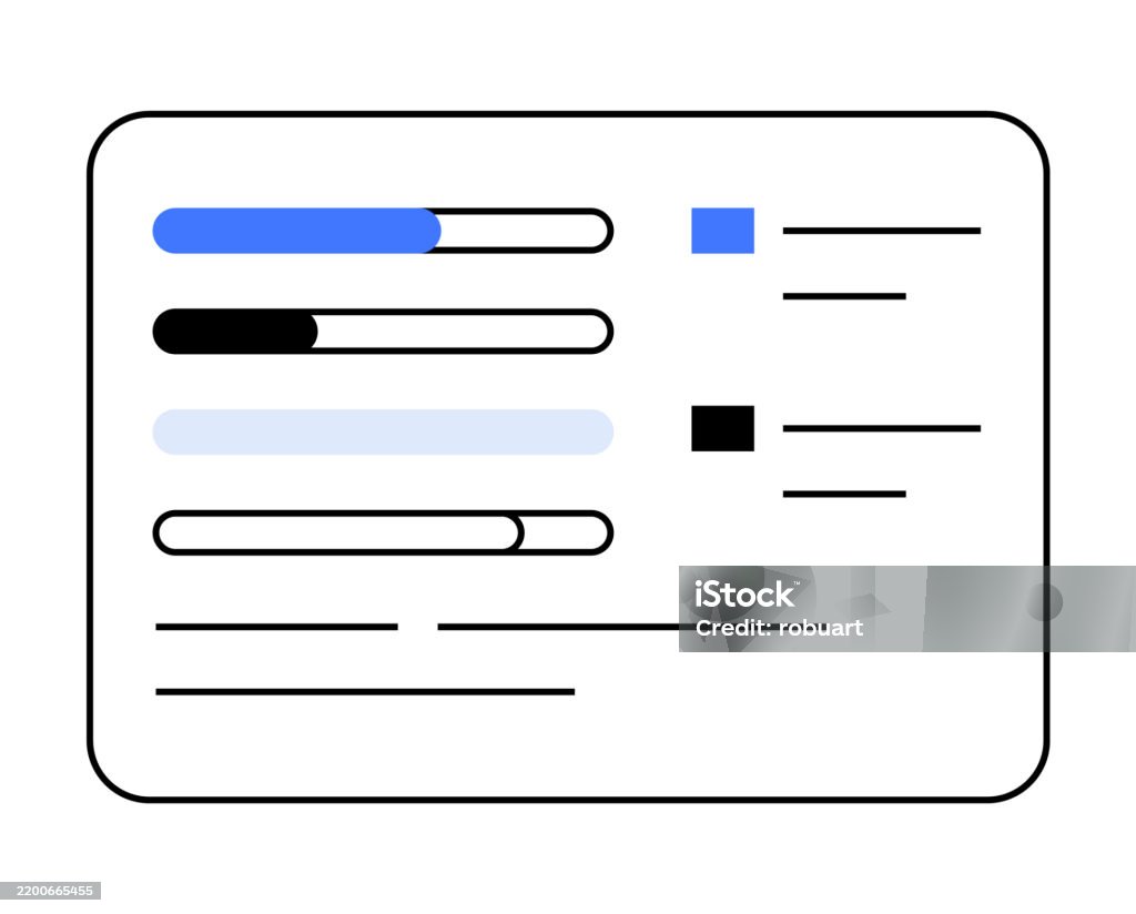 Simplistic User Interface With Progress Bars And Data Visualizations ...
