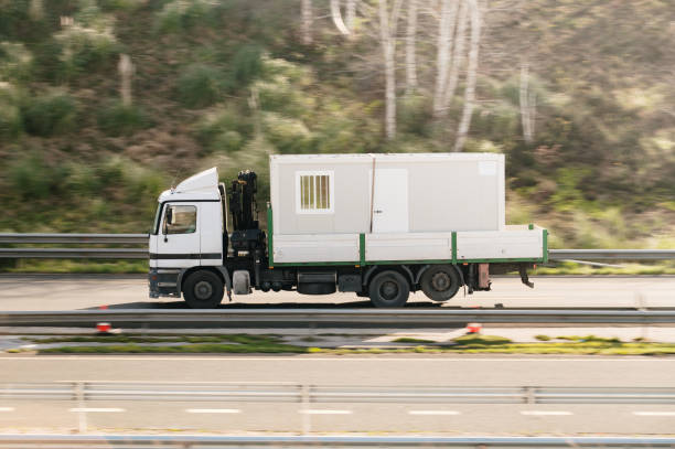istock Truck with portable office cabin 2200668751