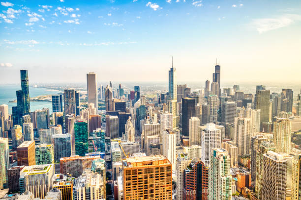 istock Chicago Aerial Skyline View During a Sunny Day 2200672189