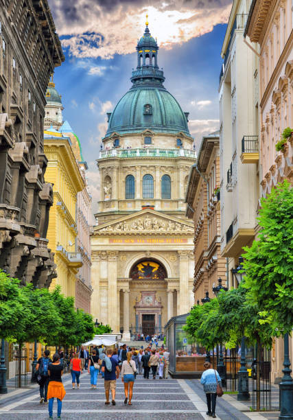 istock Zrinyi utca street and Saint Stephen`s Basilica in central Budapest 2200674032