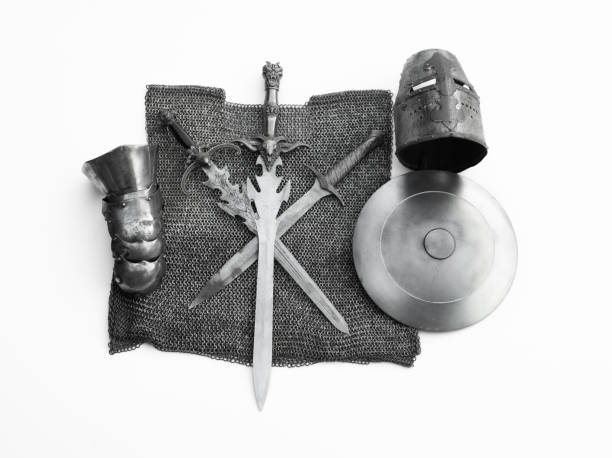 knightly equipment isolated on white background