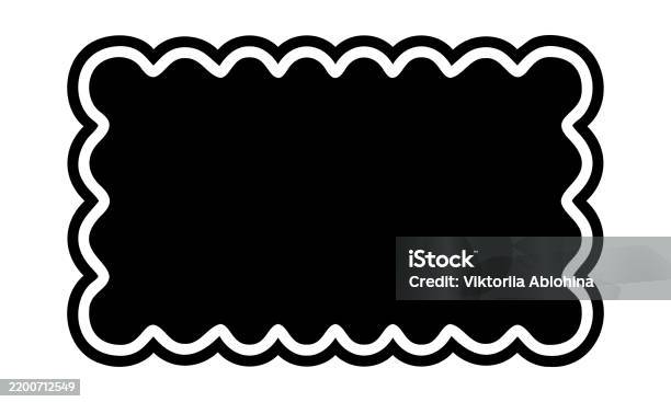 Rectangular Form Shape Rectangle Shape With Wavy Edges Rectangular Form With Scalloped Borders ...