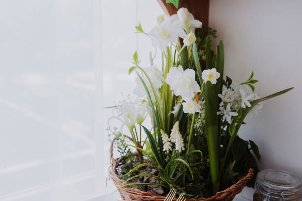 istock Beautiful indoor flower arrangement in a bright and cozy setting 2200712967