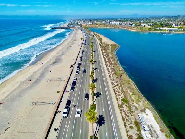 istock Aerial of Beach, Highway, and Lagoon 2200713045