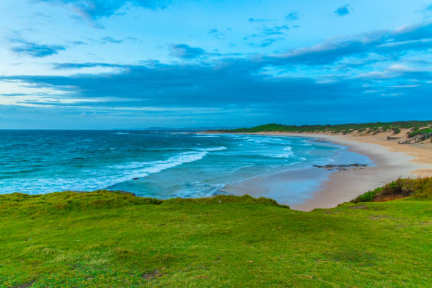 istock Sunrise seascape with strong southerly winds 2200721079