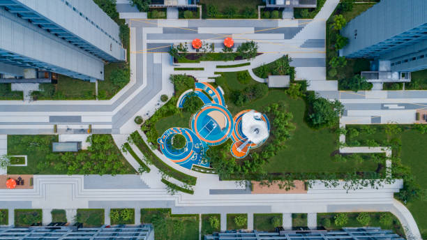 istock Modern high-rise residential landscape overlooking 2200724392