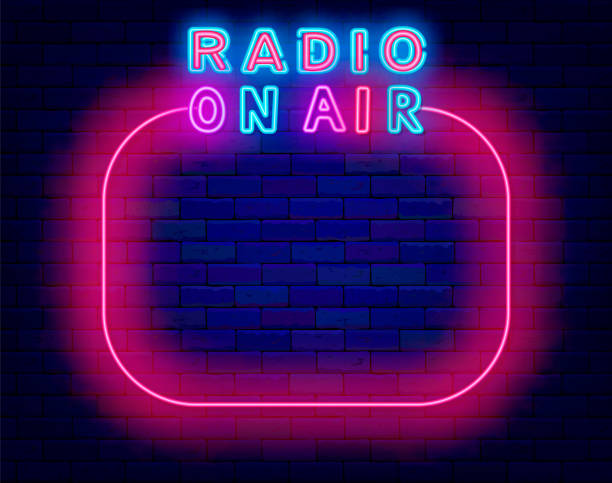 istock Radio on air neon banner. Online streaming. Talent concert. Empty pink frame. Vector stock illustration 2200727416
