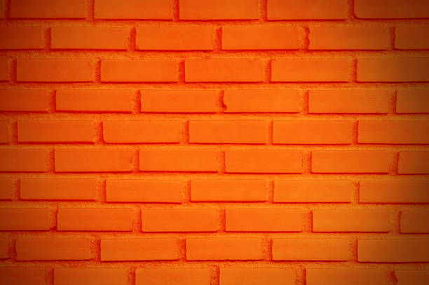 istock Orange brick wall texture with vintage style pattern for background and design art work. 2200732680