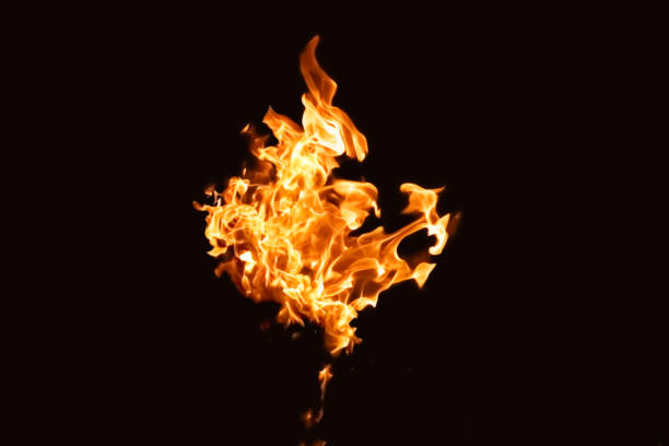 istock An intense image of red flames blazing against a black background. 2200734928