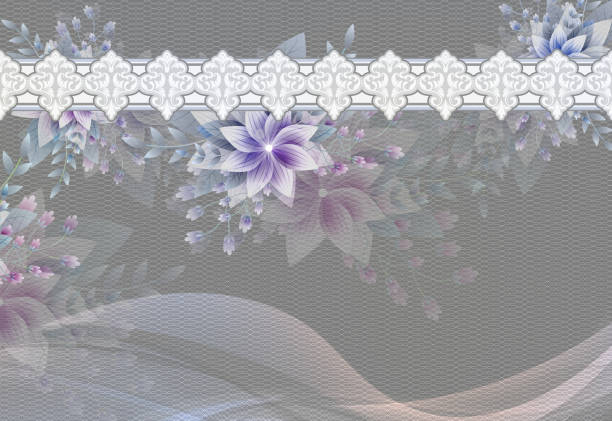 Wedding invitation card floral background.