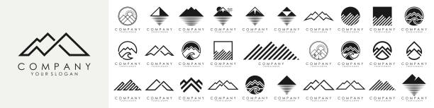 set of minimalist mountain logo design. icon vector template