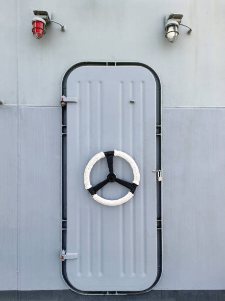 Steel entrance and exit doors, watertight steel doors on warships.