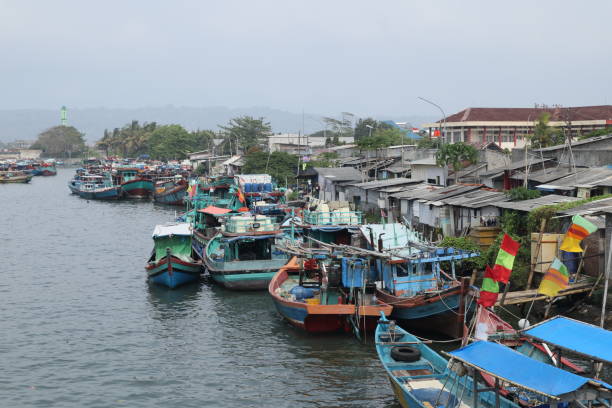 istock fishing boats at the pier 2200749629