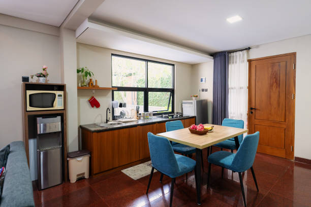 istock Cozy Modern Minimalist Kitchen and Dining Area in a Contemporary Home 2200755531