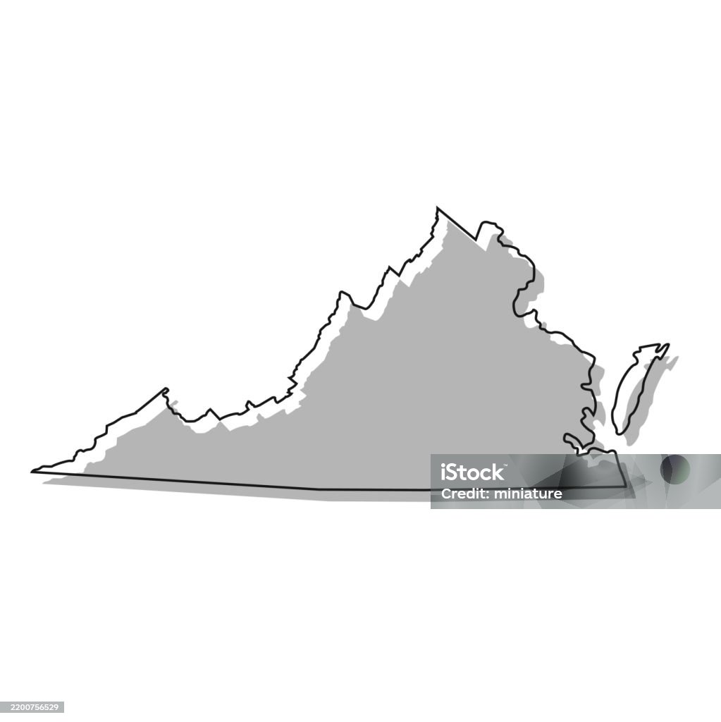 Virgibia Map Virginia Map Stock Illustration - Download Image Now - Virginia - US ...