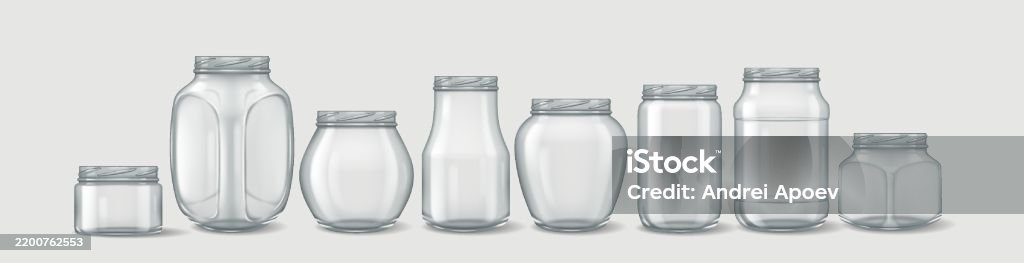 Objects Without Packaging Transparent Glass Jars Without Lids For Packaging Stock Illustration ...