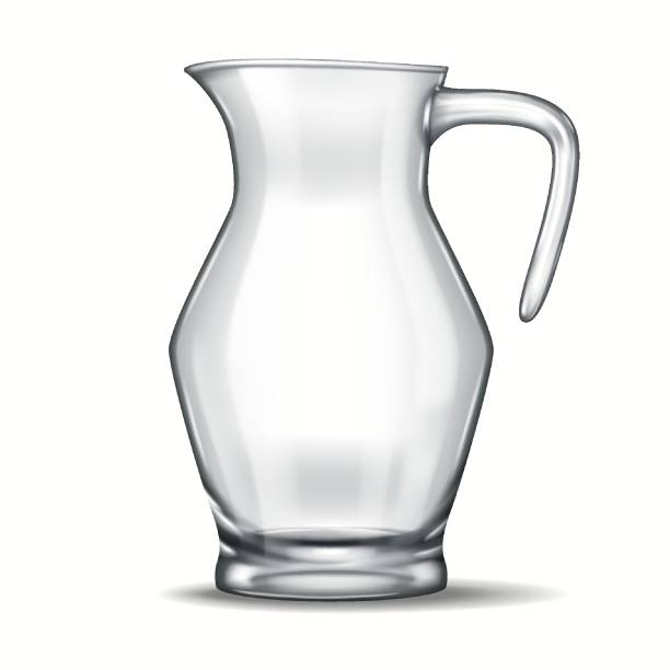 istock Wide-base glass jug with narrow neck in 3D realism 2200762567