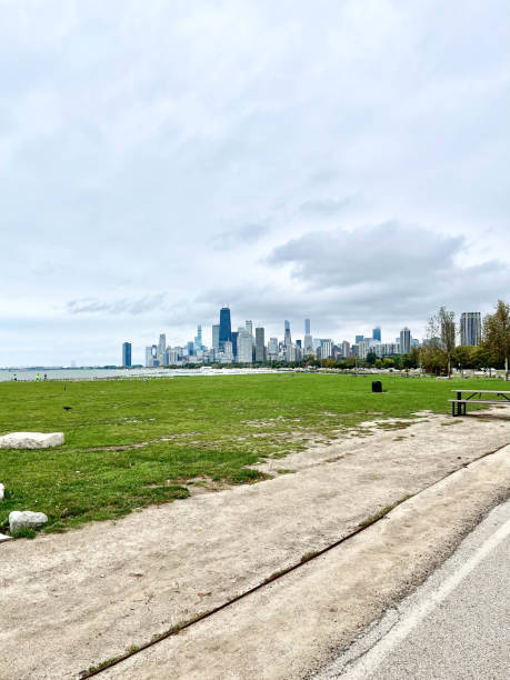 istock Downtown Chicago skyline on a cloudy day 2200763883