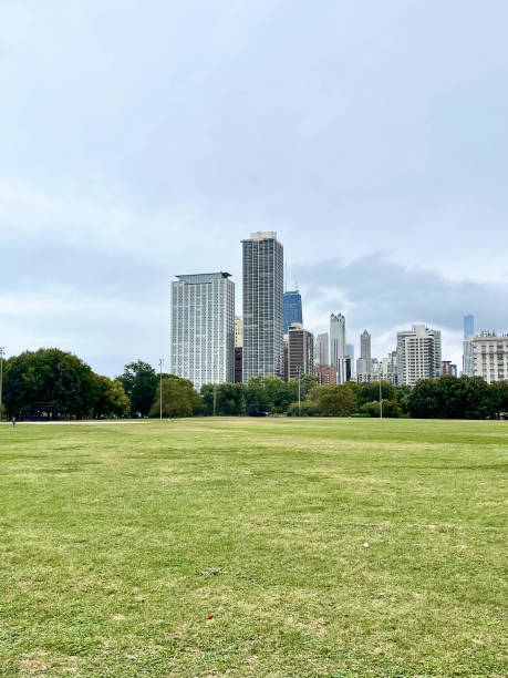 istock Downtown Chicago skyline on a cloudy day 2200763894