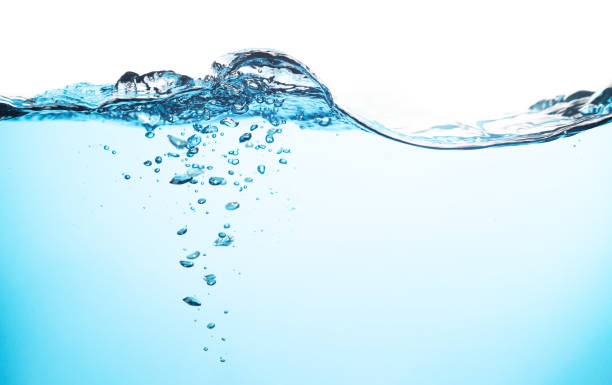 istock Water Wave. Air Bubbles Float Up in Water. Water Splashing. Blue Water Textured on White Background. 2200764710