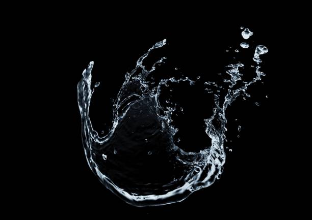 istock 3d illustration of abstract water splashes flowing on black background 2200765585