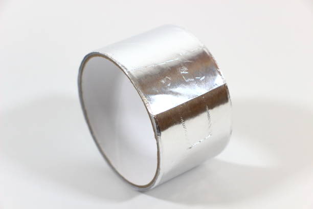 istock Aluminum tape roll, practical beauty on a white background 2200766544