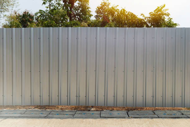 istock Aluminum zinc sheet fence texture 2200773420