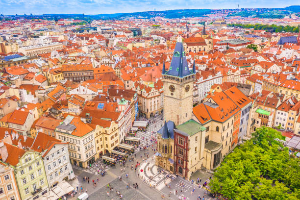istock Aerial View of Old Town Square and Astronomical Clock in Prague 2200773473