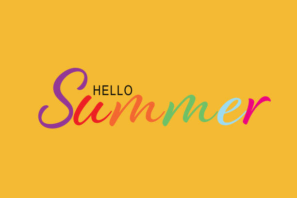 istock Hello Summer lettering stock vector illustration. Invitation or greeting card stock illustration. 2200773534