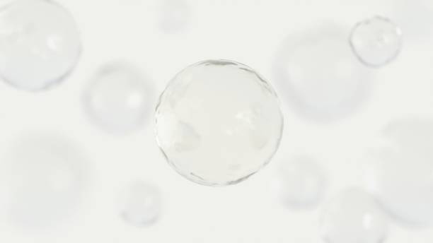 istock 3d illustration of Molecule or cell dividing bubble, Bio cells 2200775499