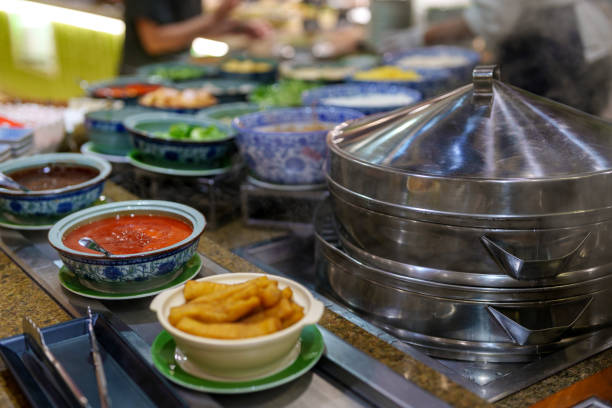 istock Asian Condiments and Steamer at Hotel Buffet 2200779366