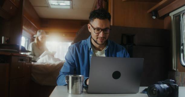 istock A man and a woman travel by RV 2200786521
