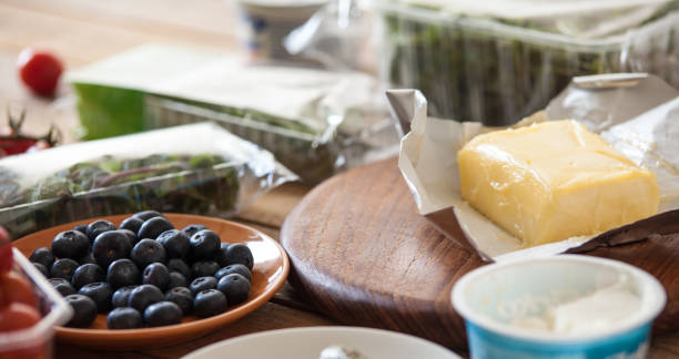 Butter board preparing, ingredients at table