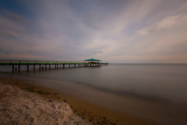 Buyukcekmece beach and lake, piers
