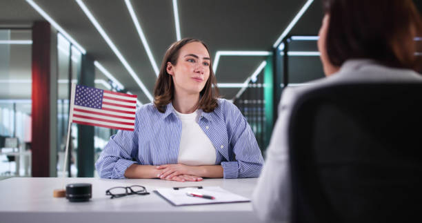 istock Green Card Approval: Woman Passes US Consular Visa 2200808298